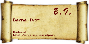 Barna Ivor névjegykártya